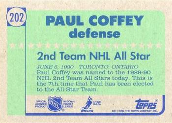 1990-91 Topps #202 Paul Coffey Back