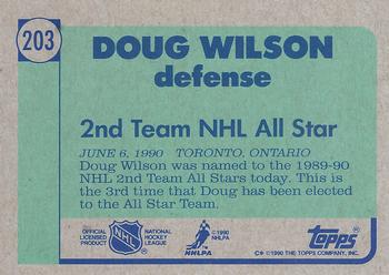 1990-91 Topps #203 Doug Wilson Back