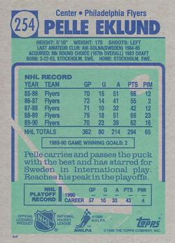 1990-91 Topps #254 Pelle Eklund Back