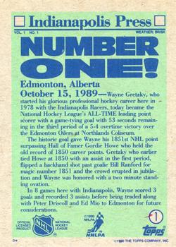 1990-91 Topps #1 Wayne Gretzky Back
