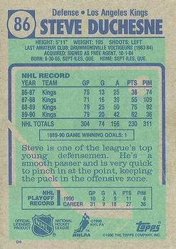 1990-91 Topps #86 Steve Duchesne Back
