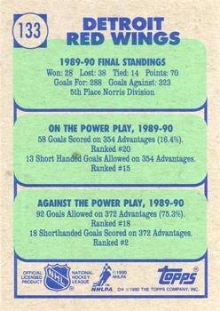 1990-91 Topps #133 Detroit Red Wings Back
