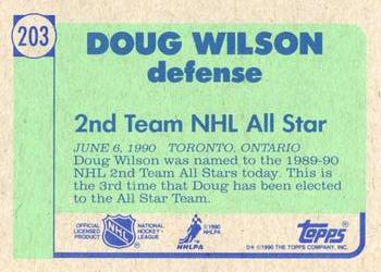 1990-91 Topps #203 Doug Wilson Back