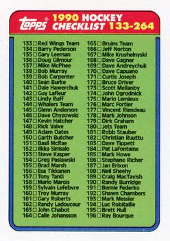 1990-91 Topps #264 Checklist: 133-264 Front