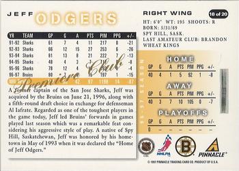 1997-98 Score Boston Bruins - Premier #18 Jeff Odgers Back