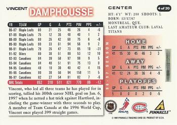 1997-98 Score Montreal Canadiens #4 Vincent Damphousse Back
