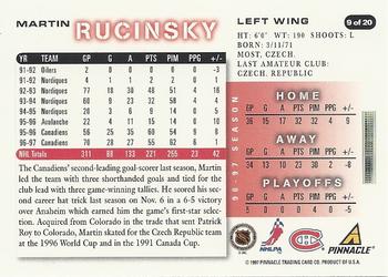 1997-98 Score Montreal Canadiens #9 Martin Rucinsky Back