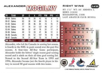 1997-98 Score Vancouver Canucks #2 Alexander Mogilny Back