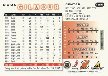 1997-98 Score New Jersey Devils #1 Doug Gilmour Back