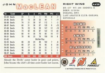 1997-98 Score New Jersey Devils #4 John MacLean Back