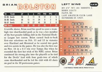1997-98 Score New Jersey Devils #6 Brian Rolston Back