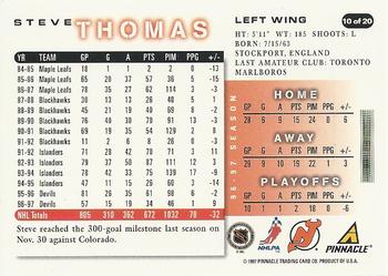 1997-98 Score New Jersey Devils #10 Steve Thomas Back