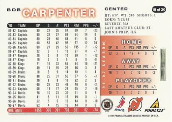 1997-98 Score New Jersey Devils #18 Bob Carpenter Back