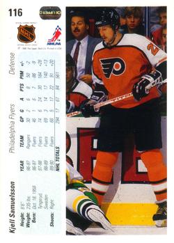 1990-91 Upper Deck #116 Kjell Samuelsson Back