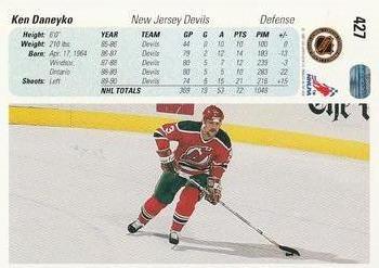 1990-91 Upper Deck #427 Ken Daneyko Back