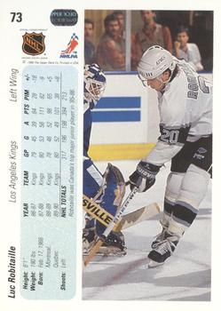 1990-91 Upper Deck #73 Luc Robitaille Back