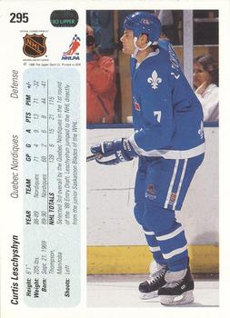 1990-91 Upper Deck #295 Curtis Leschyshyn Back