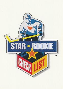 1990-91 Upper Deck #350 Star Rookie Checklist Front