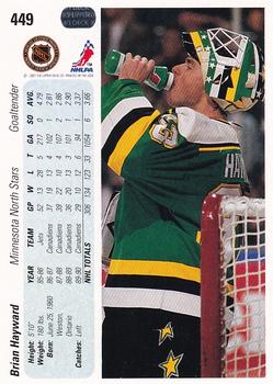 1990-91 Upper Deck #449 Brian Hayward Back