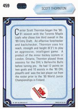 1990-91 Upper Deck #459 Scott Thornton Back