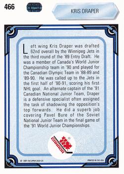 1990-91 Upper Deck #466 Kris Draper Back
