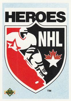 1990-91 Upper Deck #501 Heroes of the NHL Checklist Front