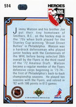 1990-91 Upper Deck #514 Jimmy Watson Back
