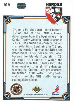 1990-91 Upper Deck #515 Denis Potvin Back