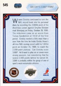 1990-91 Upper Deck #545 Gretzky's 2000th Point Back