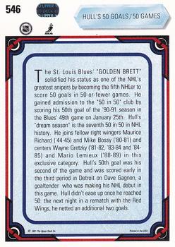 1990-91 Upper Deck #546 Hull's 50 Goals / 50 Games Back