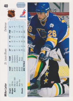 1990-91 Upper Deck #40 Mike Lalor Back