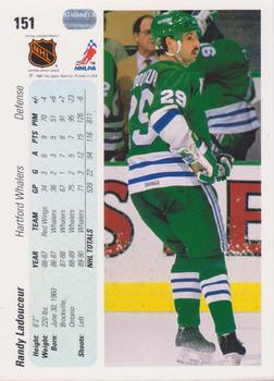 1990-91 Upper Deck #151 Randy Ladouceur Back