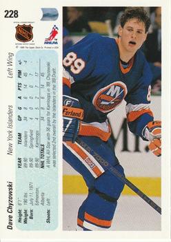 1990-91 Upper Deck #228 Dave Chyzowski Back