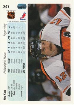1990-91 Upper Deck #247 Tim Kerr Back