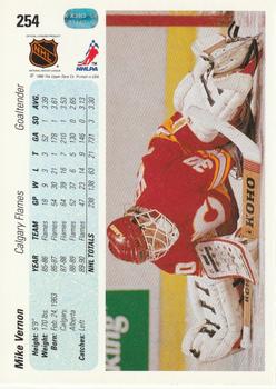 1990-91 Upper Deck #254 Mike Vernon Back