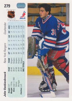 1990-91 Upper Deck #279 John Vanbiesbrouck Back