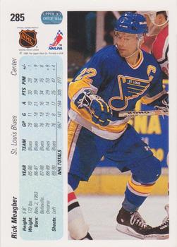 1990-91 Upper Deck #285 Rick Meagher Back