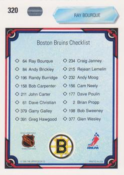 1990-91 Upper Deck #320 Ray Bourque Back