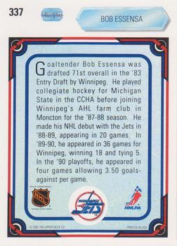 1990-91 Upper Deck #337 Bob Essensa Back