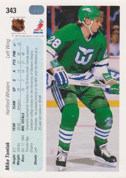 1990-91 Upper Deck #343 Mike Tomlak Back