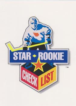 1990-91 Upper Deck #350 Star Rookie Checklist Front