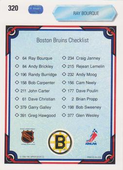 1990-91 Upper Deck #320 Ray Bourque Back