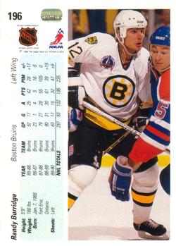 1990-91 Upper Deck #196 Randy Burridge Back