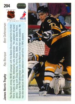 1990-91 Upper Deck #204 Ray Bourque Back