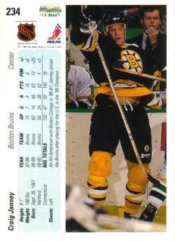 1990-91 Upper Deck #234 Craig Janney Back