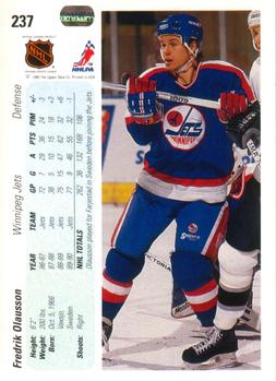 1990-91 Upper Deck #237 Fredrik Olausson Back
