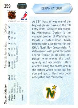1990-91 Upper Deck #359 Derian Hatcher Back