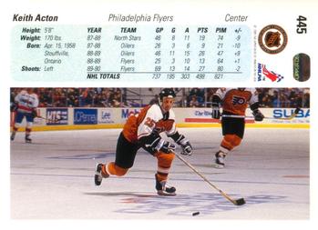 1990-91 Upper Deck #445 Keith Acton Back