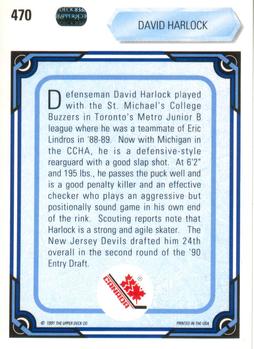 1990-91 Upper Deck #470 David Harlock Back