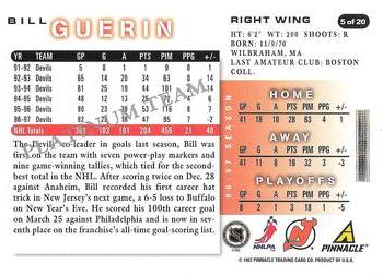 1997-98 Score New Jersey Devils - Platinum Team #5 Bill Guerin Back
